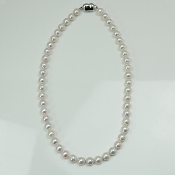 あこや真珠 パール ネックレス 8mm-8.5mm ホワイトカラー シルバー アコヤ本真珠 フォーマル 冠婚葬祭