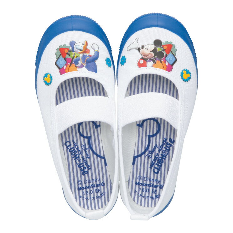上履き 上靴 子供 キャラクター 男の子 女の子 ディズニー ミッキー ミニー ドナルド デイジー 保育園 幼稚園 14〜19cm 日本製 ムーンスター DN08バレー