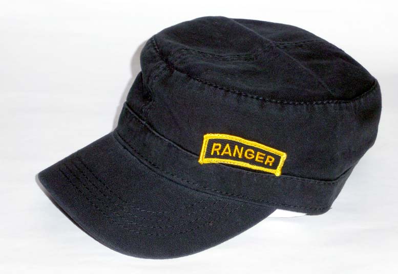 OTTO ウォッシュ加工ワークキャップ CUSTOMIZED（「RANGER」パッチ付）★ブラック★ Cotton Twill Military Style Cap★WORK CAP