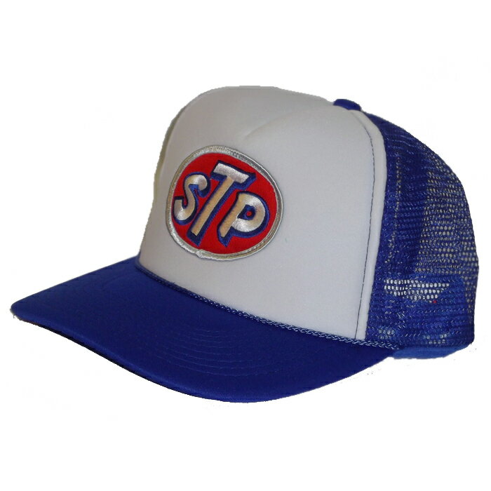 アメカジメッシュキャップ★MESH CAP★STP★ホワイト×ロイヤルブルー