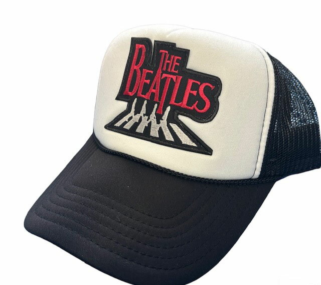 アメカジメッシュキャップ★MESH CAP★THE BEATLES ABBEY ROAD ★ビートルズ　ホワイト/ブラック