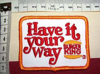 輸入ワッペン★Have it your way Burger King★バーガーキングのサムネイル