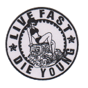 【4枚1000円（税抜）セール対象商品】輸入ワッペン★LIVE FAST DIE YOUNG