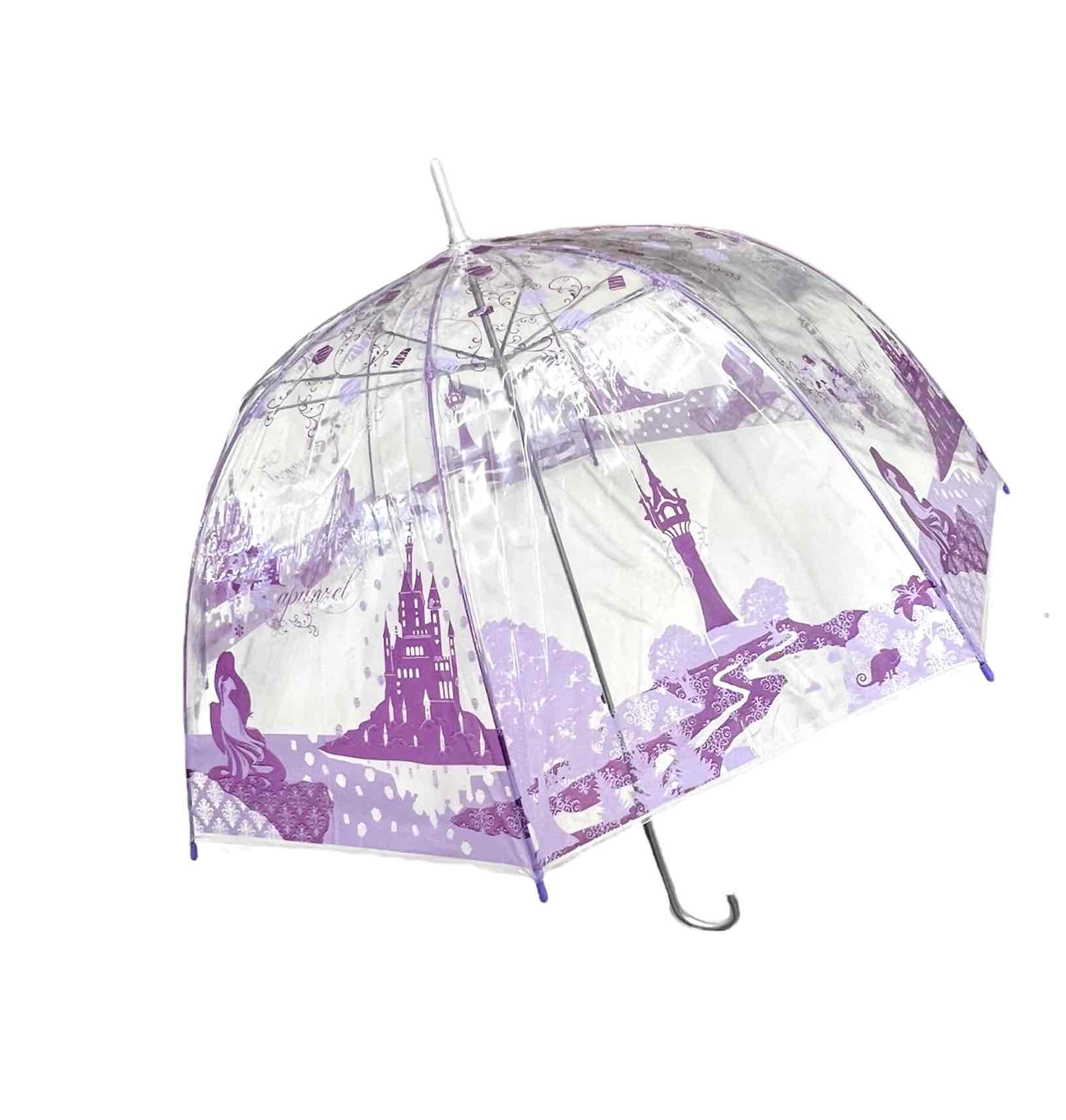 ラプンツェル　パープル　クリア　ビニール傘　おしゃれ　大人用　60cmのサムネイル