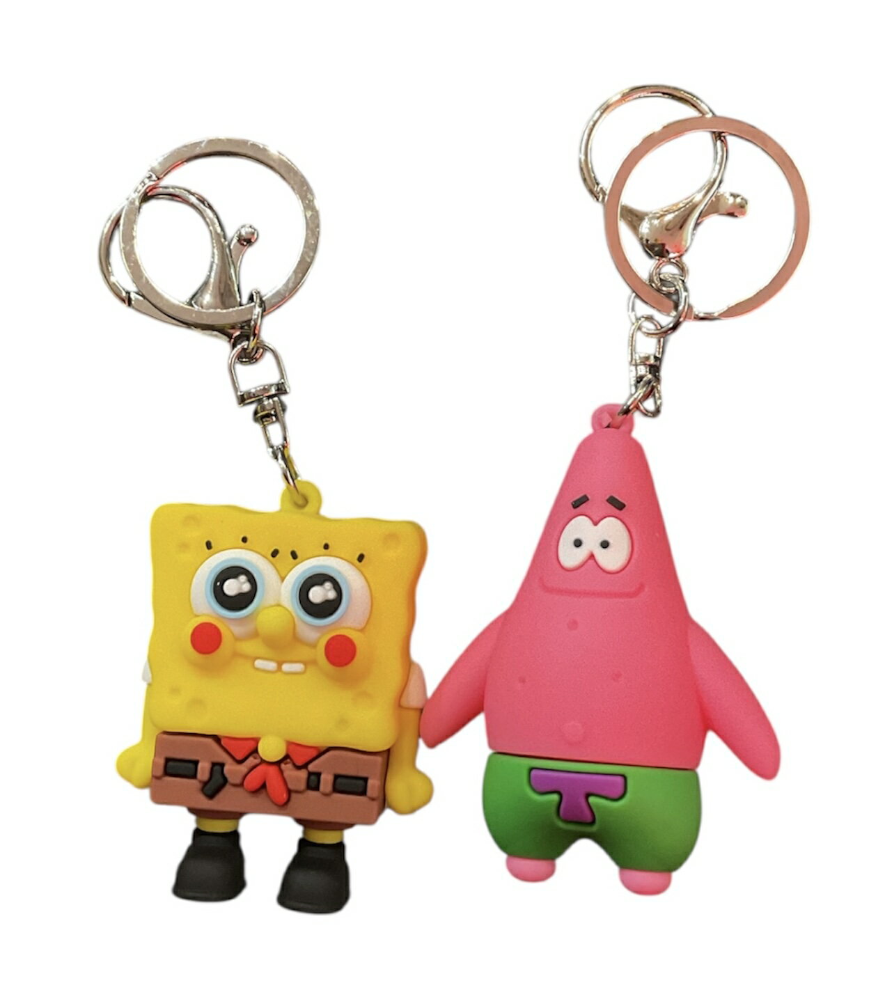 3D ラバーキーホルダー キーチェーン 立体 スポンジボブ パトリック Spongebob ☆選べる2種類☆
