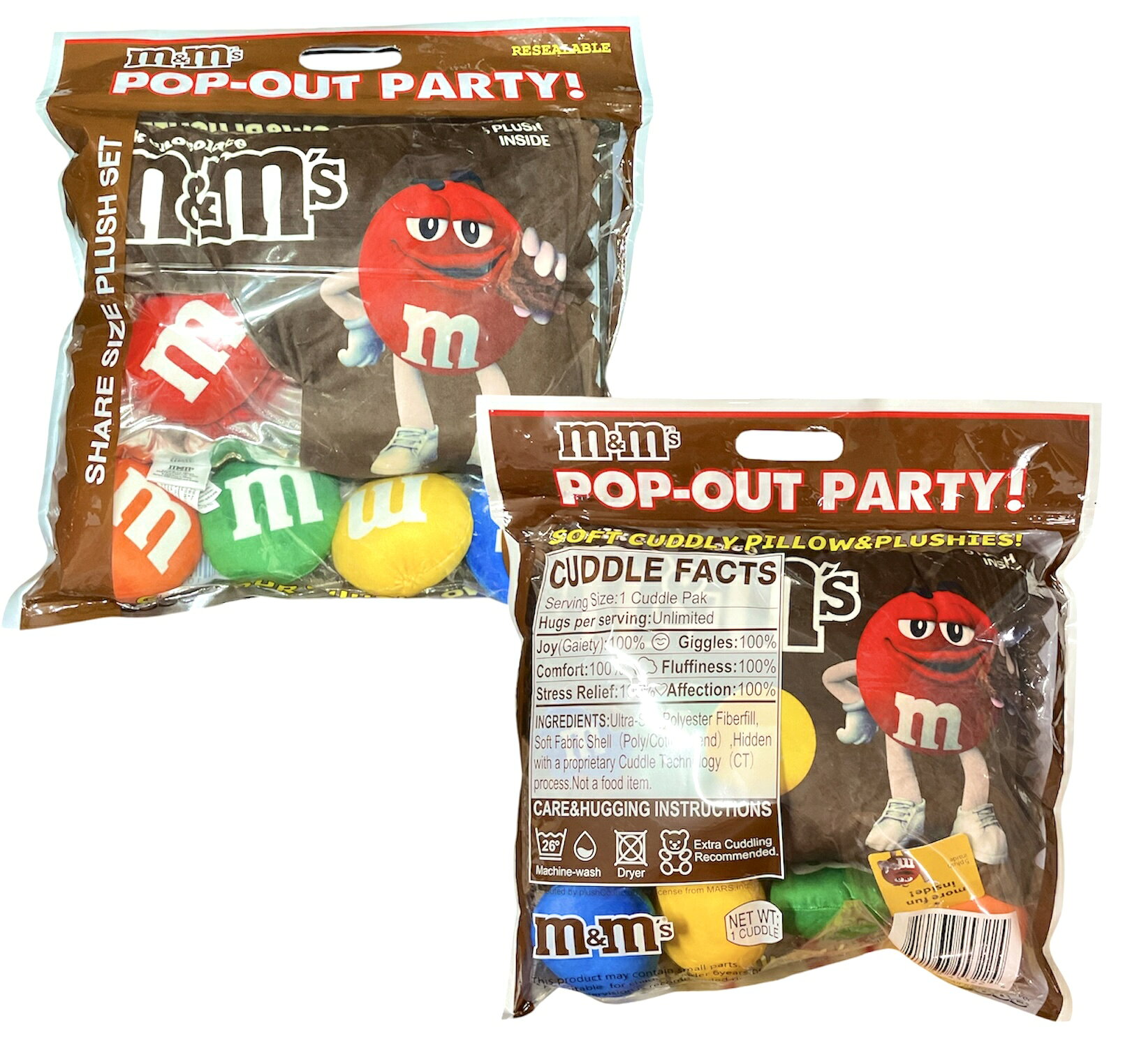 アライバル楽天市場店のM&M's　SnackBagPlushPillowSet　エムアンドエムズ　クッション　ぬいぐるみ｜アングル3