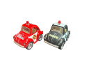 Kinsfun/キンスマート社製★ファニーワーゲン ミニ パトカー&消防車2台セット プルバックミニカー ダイキャスト製 ★ダイキャストモデルミニカー