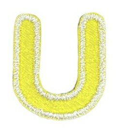 ☆★☆ワッペン　アルファベット（U）P50I5292☆★☆ アルファベットのワッペンです！（アイロンで接着可能です） まわりがキラキラした糸で囲まれていてかわいい☆ 他のアルファベットワッペンと組み合わせて使うのもおすすめです♪♪ ●サイズ...