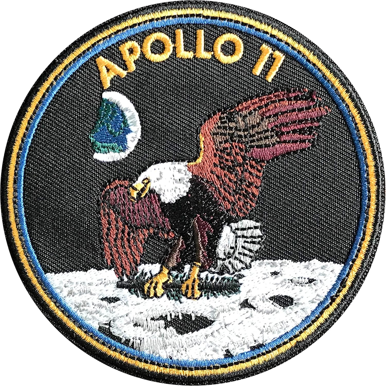 NASA公認(アメリカ航空宇宙局)ワッペン・アップリケ・アイロン糊付・アポロ11号