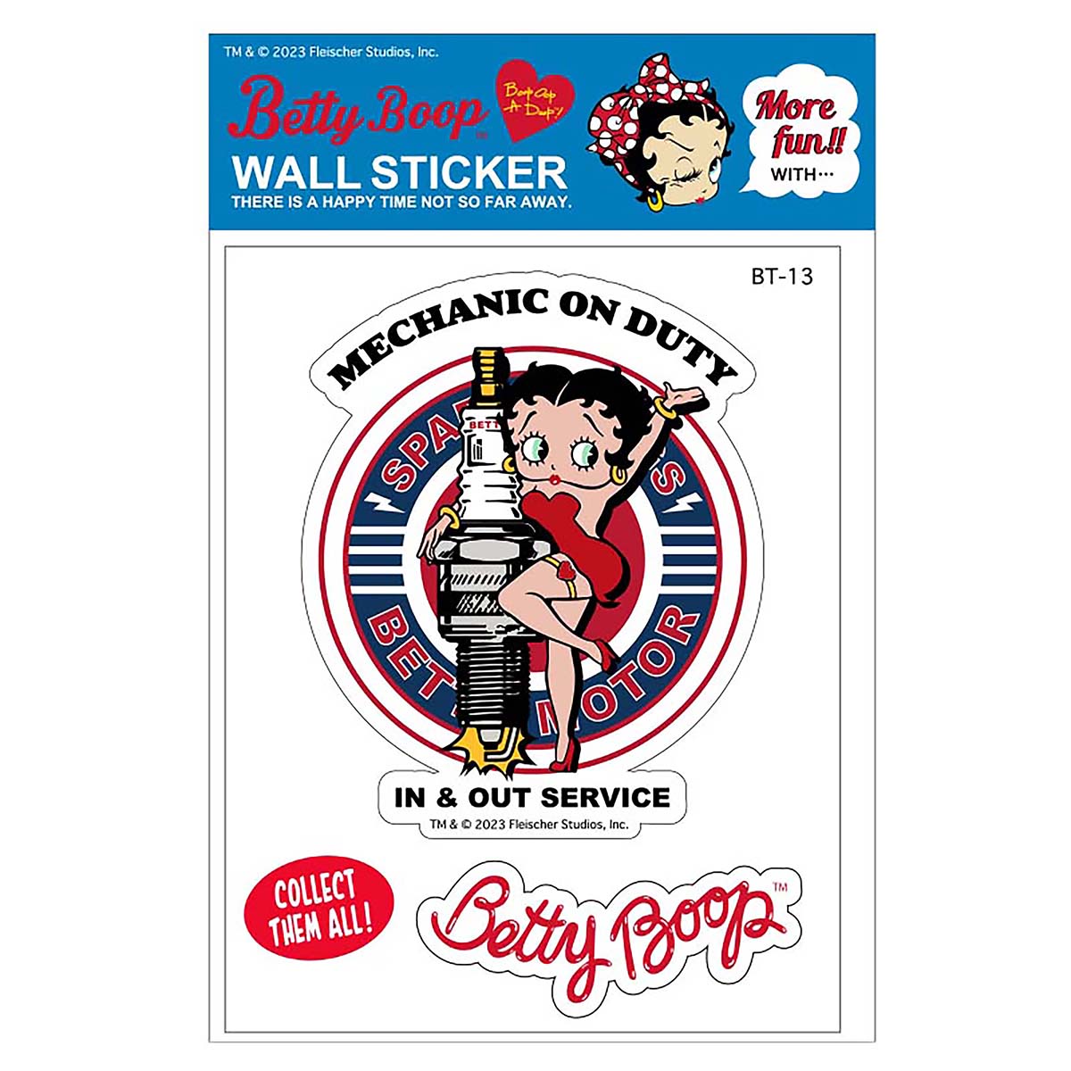 Rakuten - BETTY BOOP　ベティ・ブープ（ベティちゃん）ステッカー　MECHANIC ON DUTY　グッズ