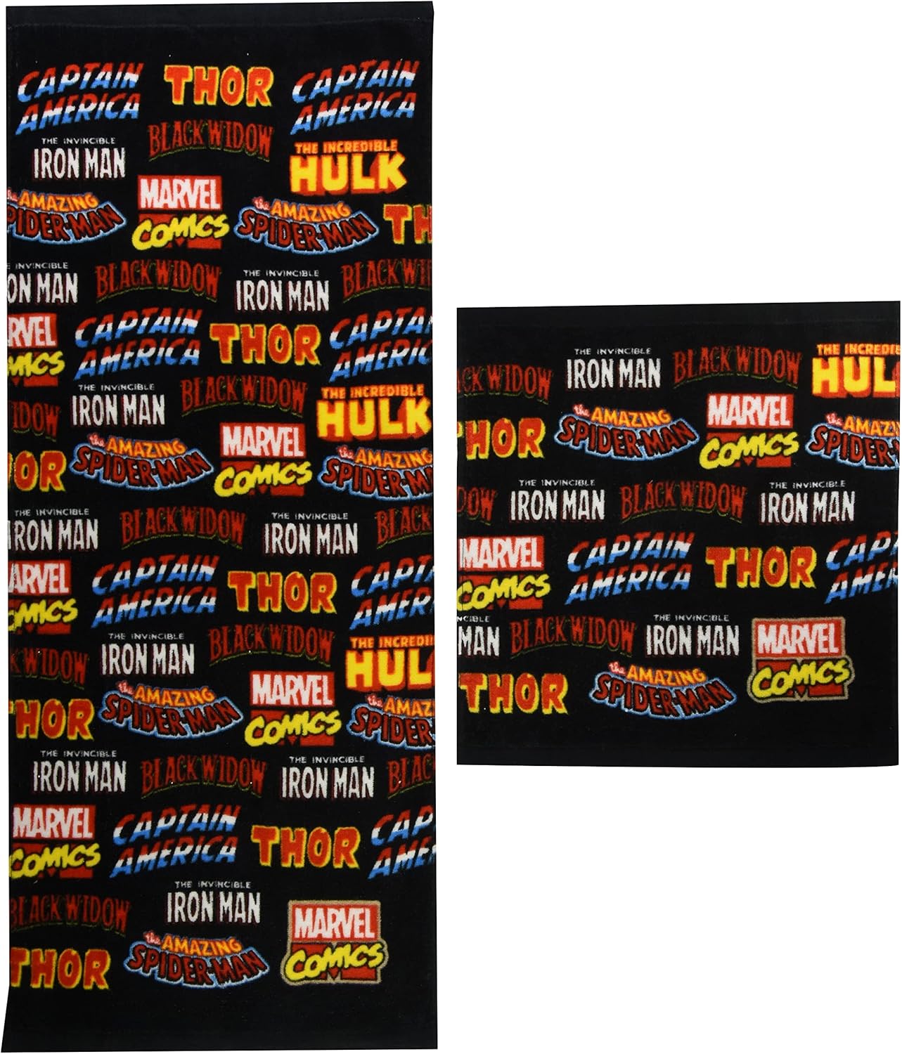 Rakuten - 丸眞 フェイスタオル Marvel マーベル WT 34×36cm・FT 34×80cm ヒーローズネーム 綿100% 2505022900