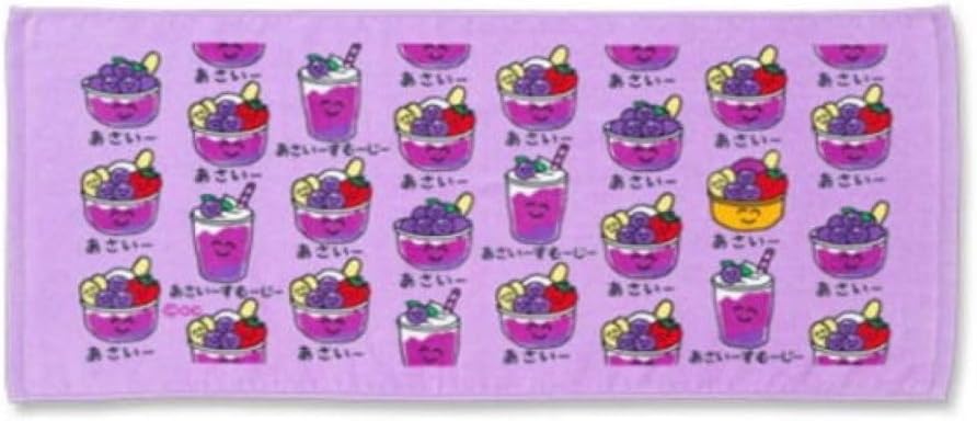 フェイスタオル [あさいーさん] プリント ロングタオル おえかきシリーズ