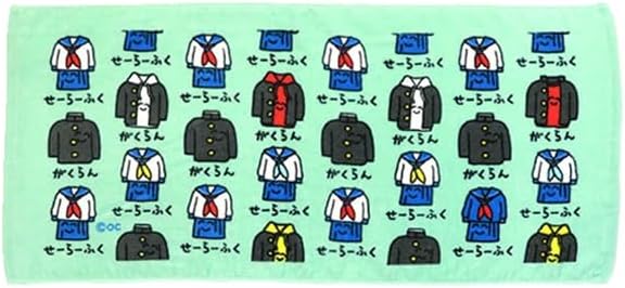 Rakuten - フェイスタオル [せーらーふくさん　と　がくらんさん] プリント ロングタオル おえかきシリーズ