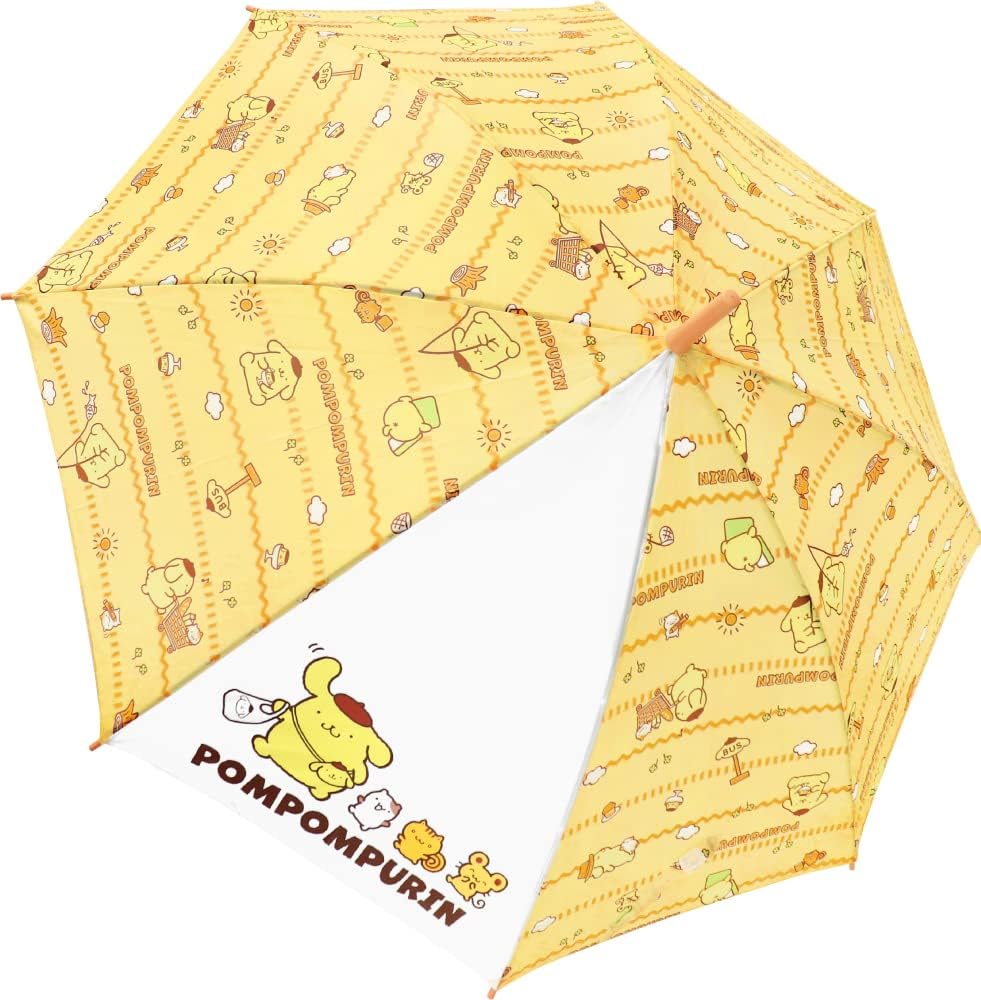 Rakuten - ポムポムプリン ワンタッチ長傘55cm ライン 111611 サンリオ 黒骨仕様 かさ かわいい