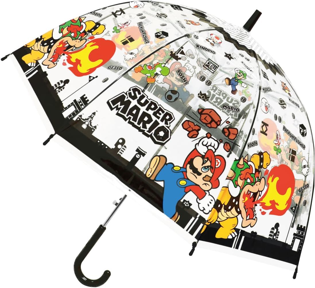 Rakuten - ジェイズプランニング ビニール傘 任天堂 スーパーマリオ ブラック 親骨55cm 32483