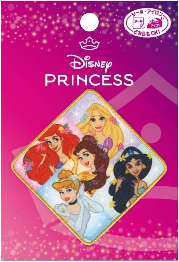 Rakuten - パイオニア DISNEY ディズニープリンセス ワッペン シンデレラ アリエル ラプンツェル ジャスミン ベル 1枚 ひし形　シール・アイロン 両用接着 ML7001-MY533