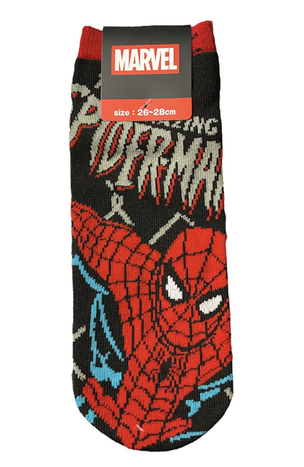MARVEL　ソックス　靴下　スパイダーマン　ブラック　26～28cm　メンズ