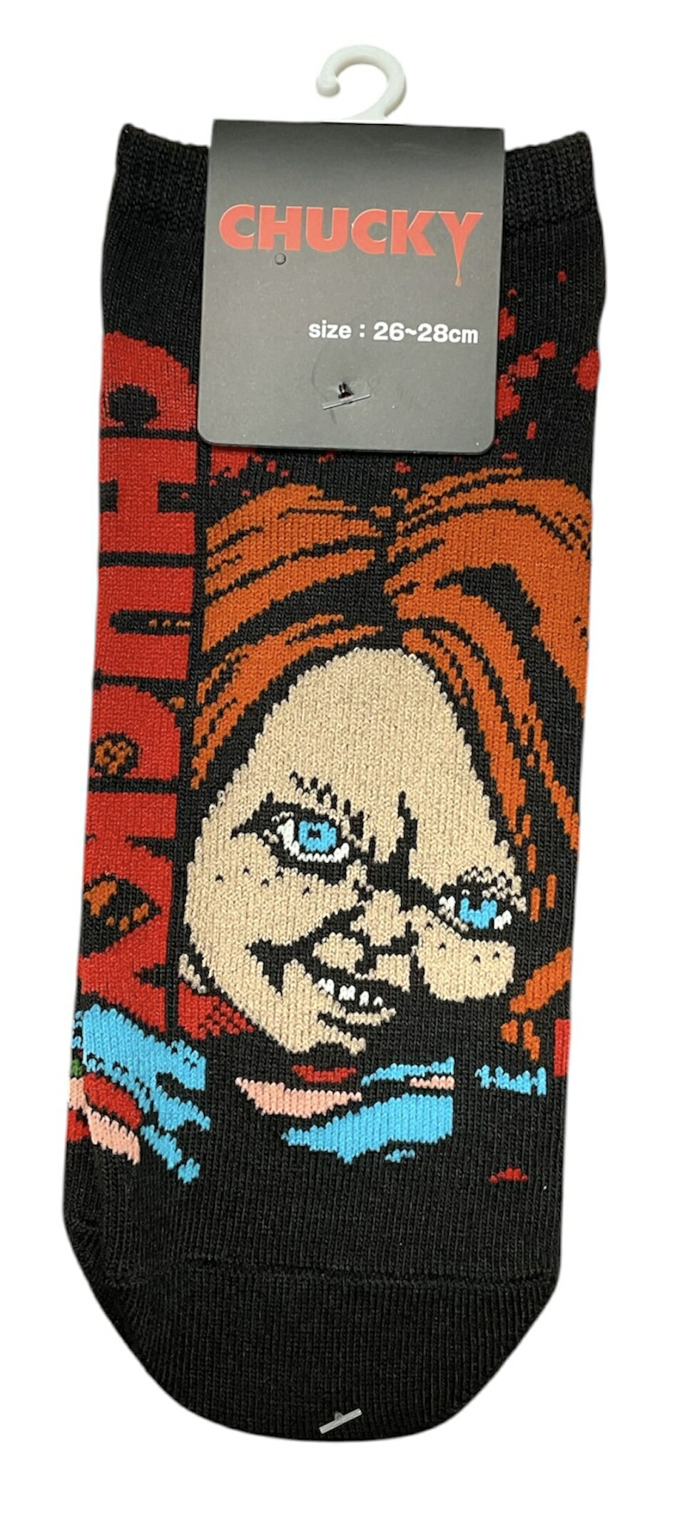 Rakuten - CHUCKY　チャッキー　チャイルドプレイ　ソックス　靴下　　チャッキーフェイス　ブラック　26～28cm　メンズ