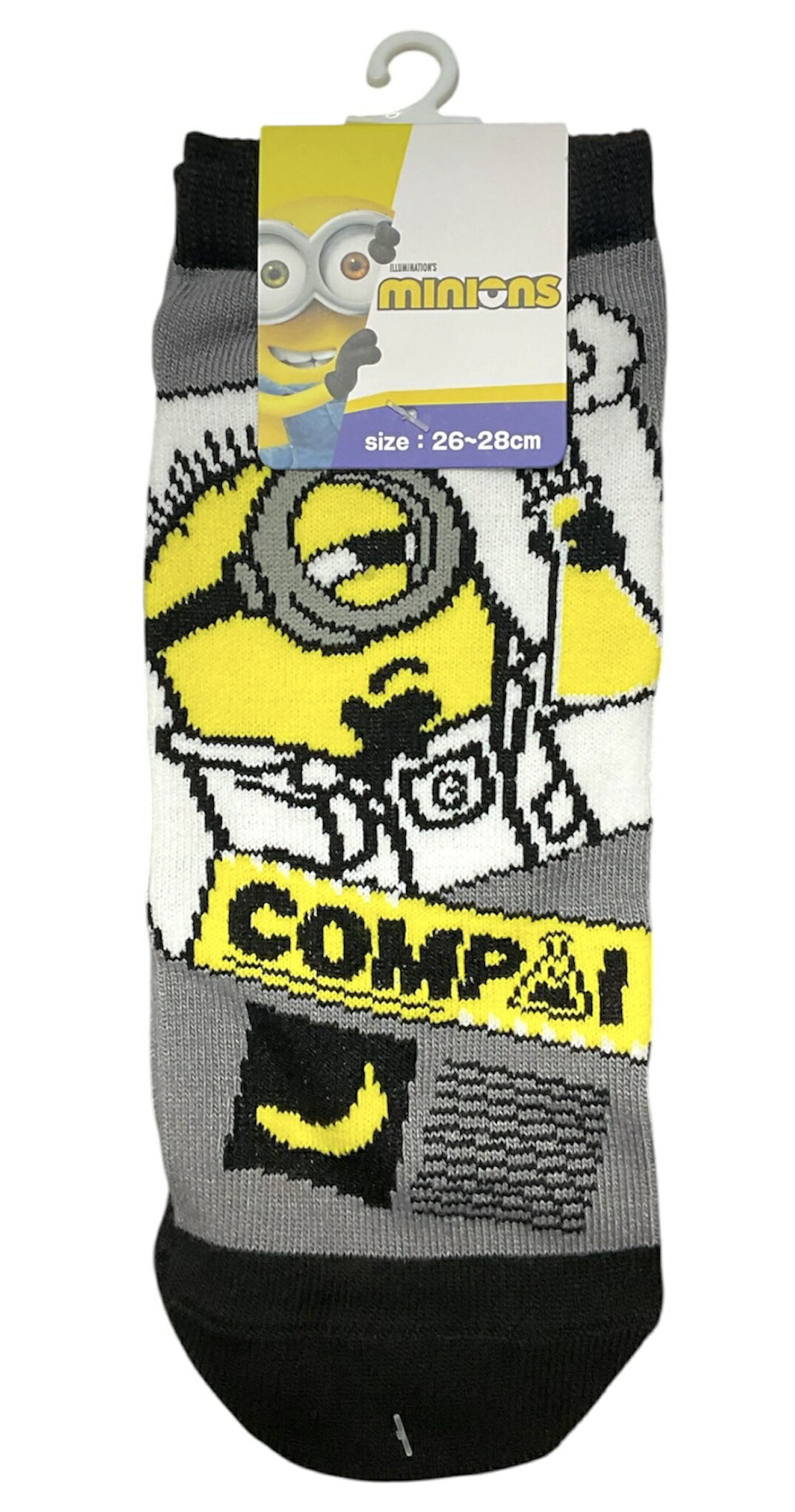 樂天商城 - UNIVERSAL　ソックス　靴下　ミニオン　MINIONS　実験　26～28cm　メンズ