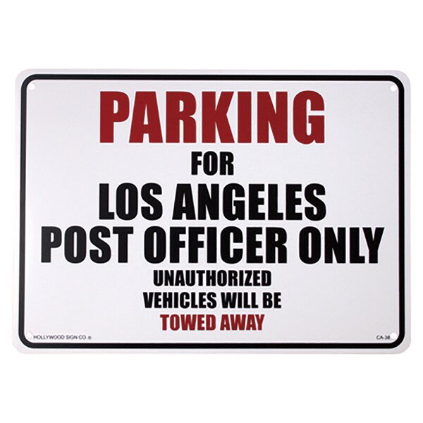 プラスチックサインボード　CA-38 PARKING FOR LOS ANGELES　ロサンゼルス郵便局専...