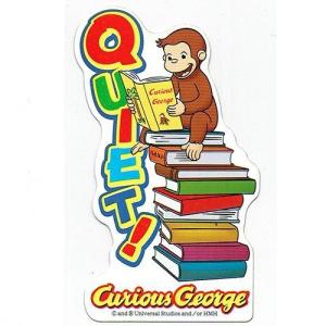 おさるのジョージ / Curious George　ステッカー　QUIET / 静かにしよう！