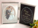 Weddingフォトフレーム 2WB オリジナルフォトスタンド 結婚記念 手帳サイズ《名入れ彫刻込》