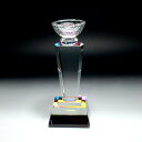 クリスタルトロフィー*CR-4〈L〉 受賞・優勝・表彰・会社の記念式典 社内表彰や感謝状に オリジナルトロフィー【名入彫刻】