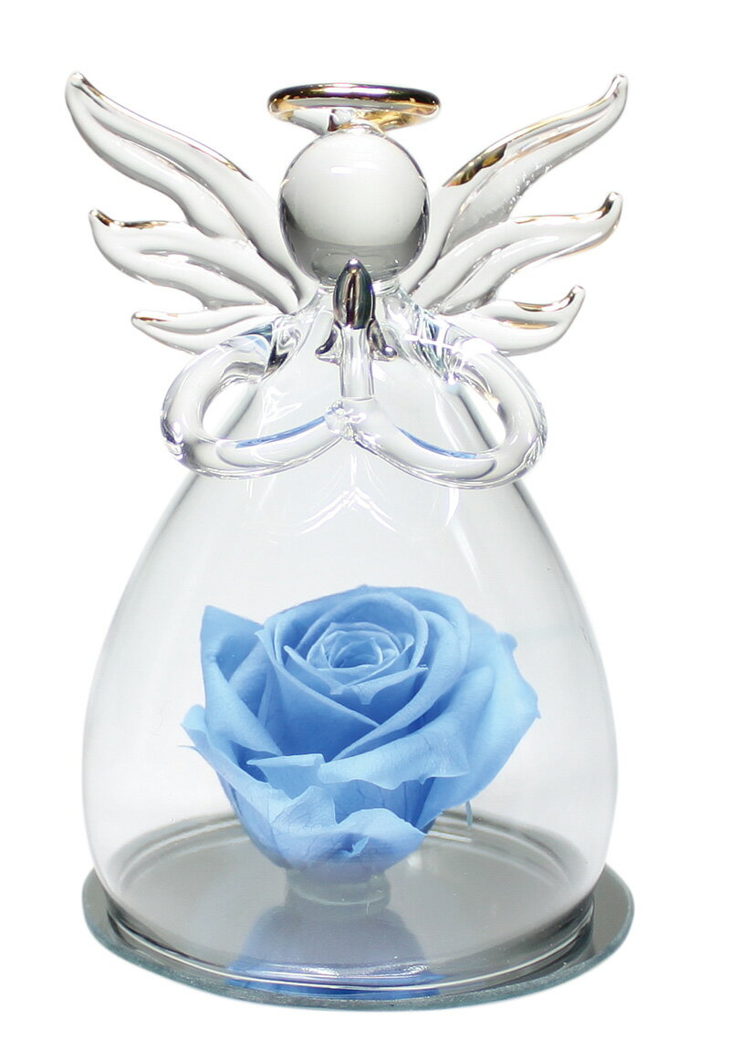 オリジナルギフト*プリザーブドフラワー*フラワーエンジェル BL*≪限定在庫限り≫*名入エッチング☆☆≪母の日・誕生日・アニバーサリー記念≫