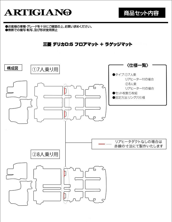 三菱 デリカ D5 D:5 フロアマット ラゲッジマット ラバー製 フロント 二列目 三列目 トランク 防水 撥水性 ゴム カーマット カーペット 内装パーツ カスタム アクセサリー 車 送料無料