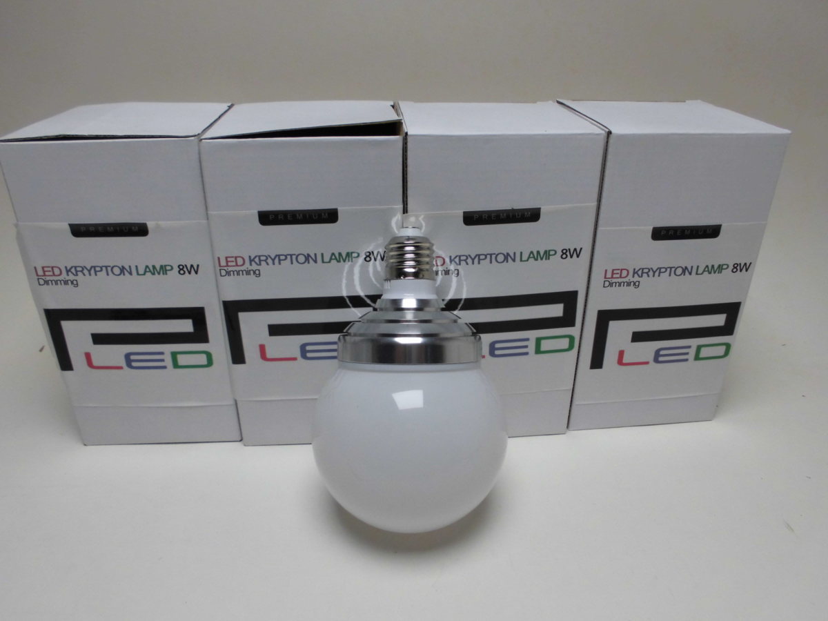Rakuten - 【4個セット】 LEDボール電球■電球色（ウォーム色）■8W（普通電球60W相当）■E26口金■直径9.5×全長15cm■新品
