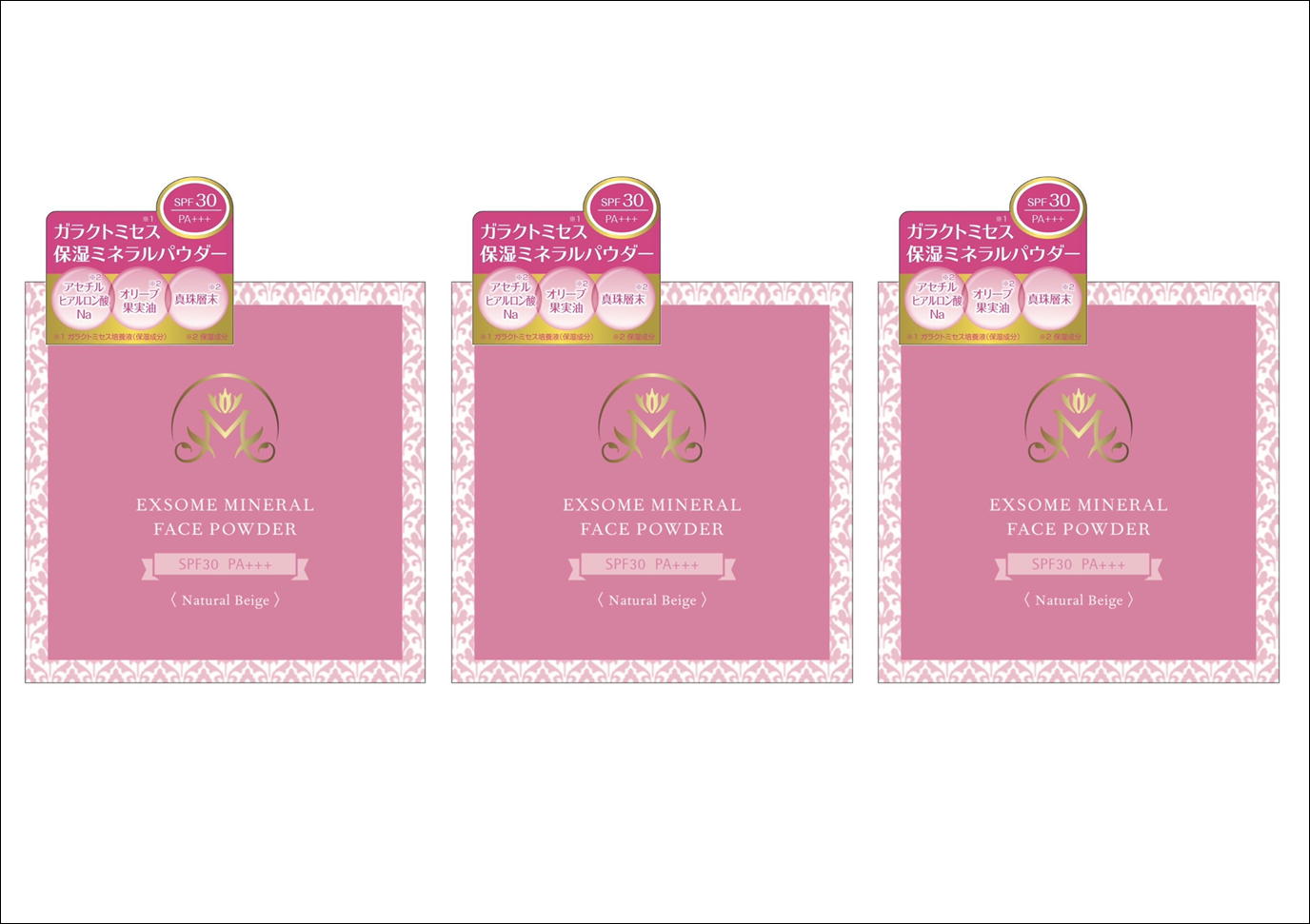 【定価13200円×3個セット】日宏化学薬品 ガラクトミセス 保湿ミネラルフェイスパウダー (ナチュラルベージュ) 15g 新品