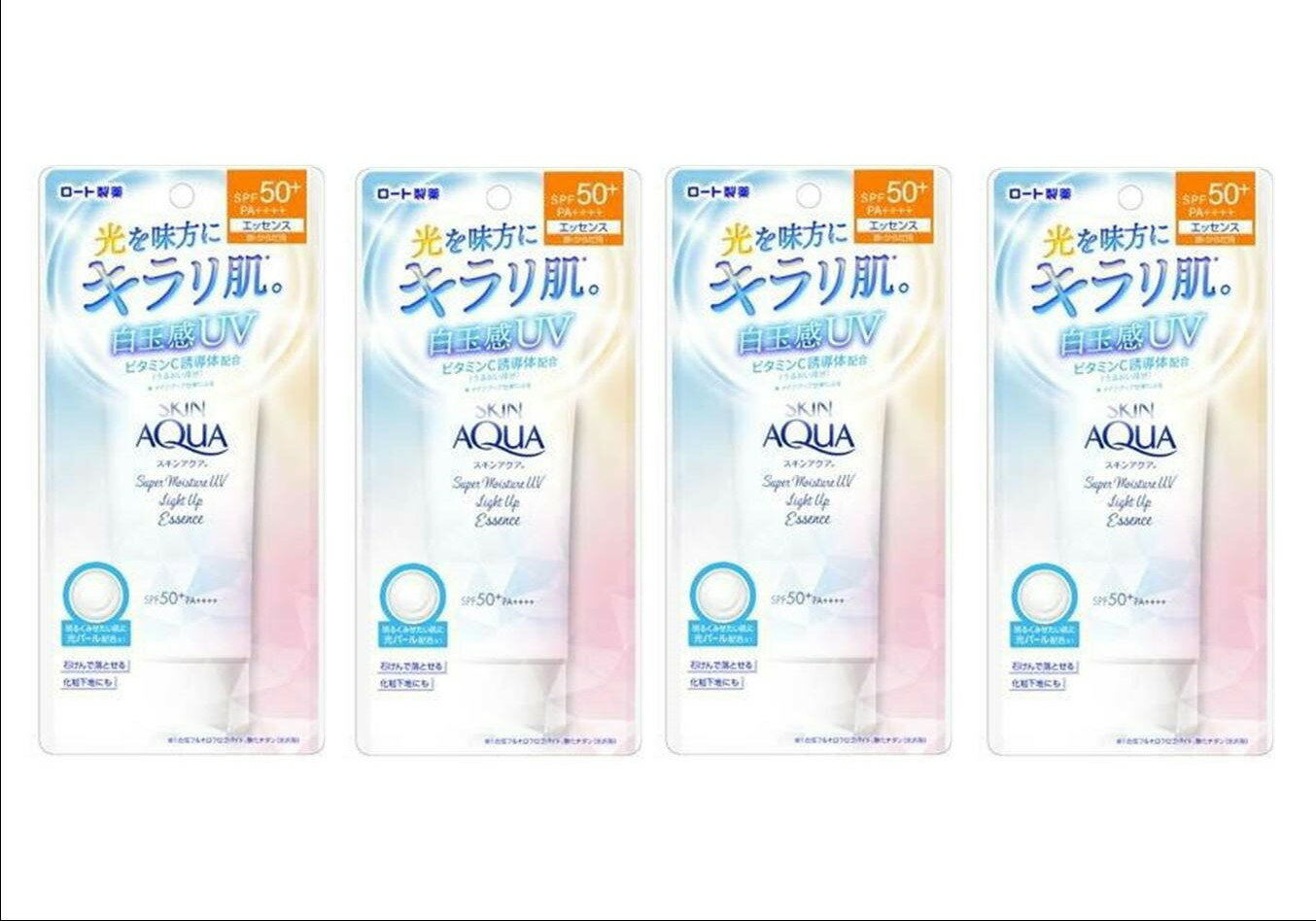 【70g×4個セット】ロート製薬　顔・体用の日焼け止め　スキンアクア　スーパーモイ...