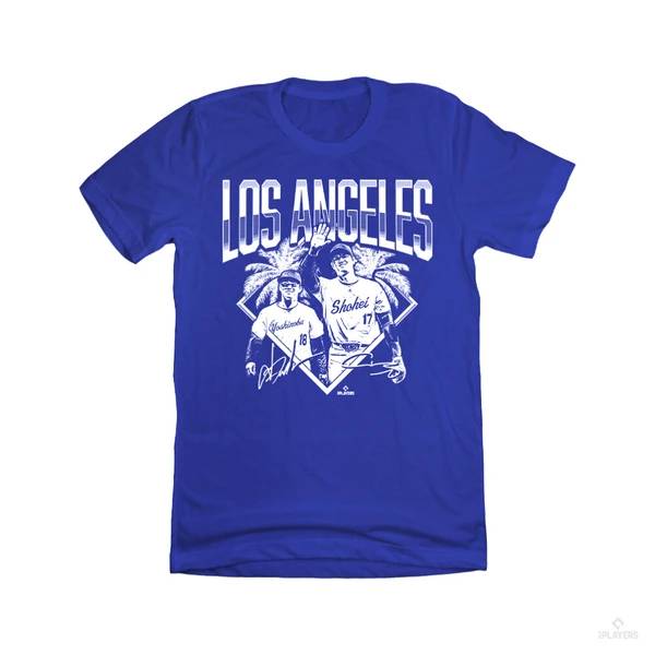 Rakuten - 【InTheClutch】大谷＆山本　Tシャツ　ドジャース　日本開幕戦　los angeles japanese stars royal 　MLB選手会正規ライセンス商品