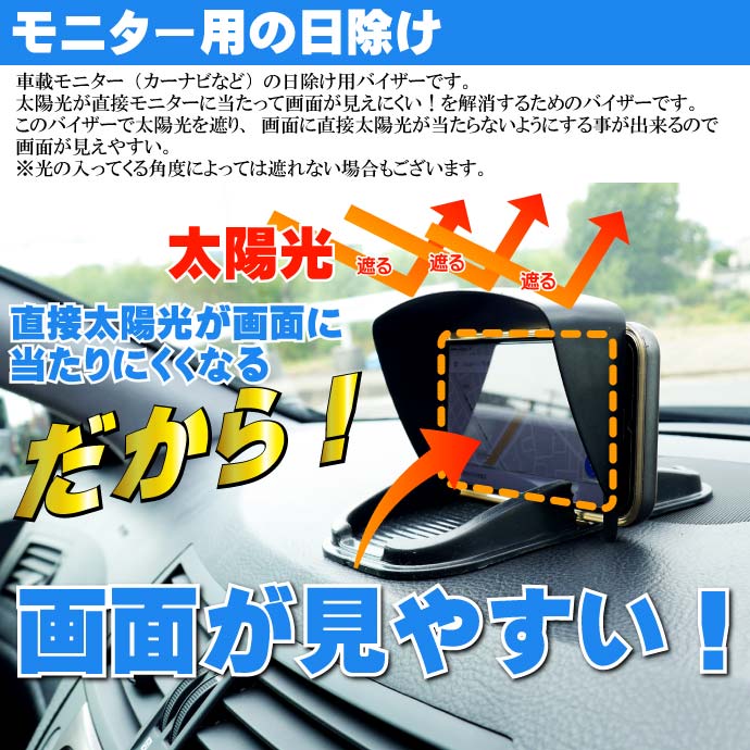 送料無料カーナビモニター用サンバイザー5インチ用iPhone6/6Sにも使用可能太陽光が画面にあたって見えにいを解消するバイザーas1632