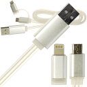 光る充電ケーブル iPhone 6/6s/7 対応 ios microUSB対応 android(アンドロイド) iPad iPadmini iPod touch などの充電可能 Ah005