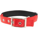 犬 首輪 ファープラストデイトナC 幅15mm首周27〜35mm 赤 ペット用品 ferplast DAYTONA 首周り部柔らかパッドで痛くない Fa5273
