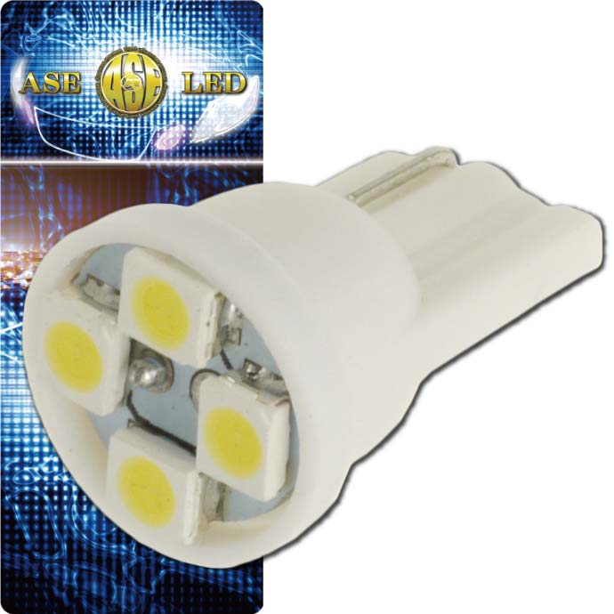 T10 LEDバルブ4連ホワイト1個 高輝度SMD T10 LED バルブ 明るいT10 LED バルブ ウェッジ球 T10 LEDバル..