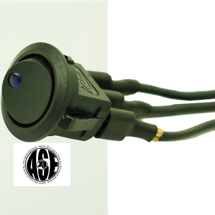 スイッチ汎用ON-OFF 2極DC12V専用スイッチ 丸型黒色スイッチ 色々使えるスイッチ as1107