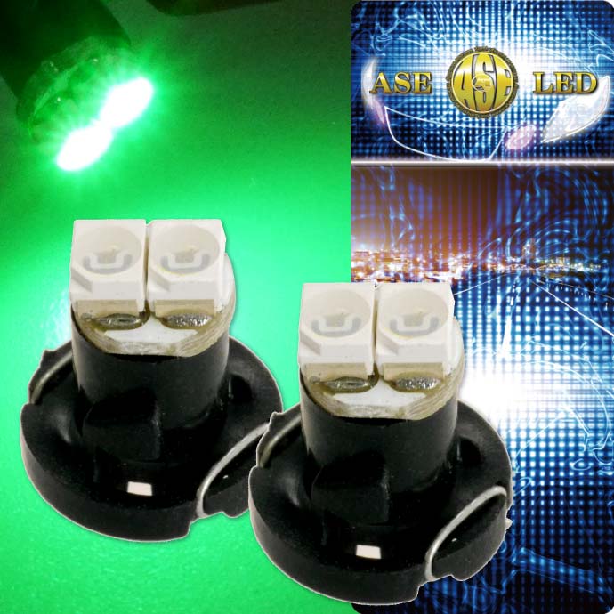 2連 LED T4.2 バルブ メーターパネル球 グリーン2個 LEDルーム メーターランプ球 パネル球 as11130-2