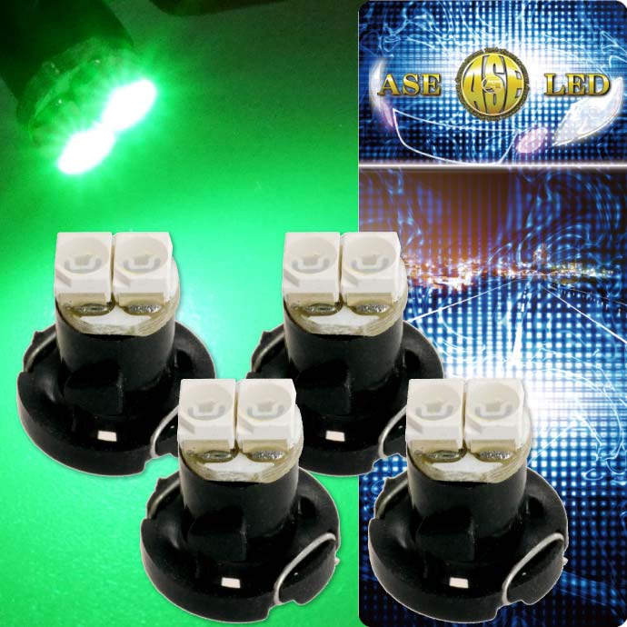 2連 LED T4.2 バルブ メーターパネル球 グリーン4個 LEDルーム メーターランプ球 パネル球 as11130-4