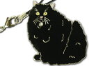 ペルシャ黒 愛猫ストラップ金属チャーム Ad118