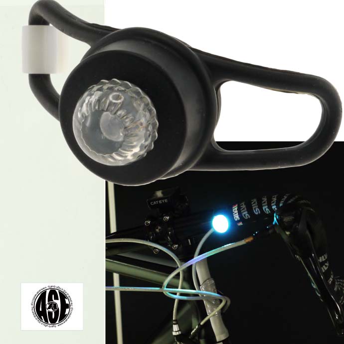 自転車RGB LEDライト黒1個ヘッドライ