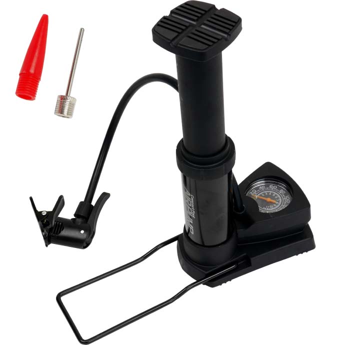 自転車空気入れ フットエアーポンプ 英米仏式バルブ対応 マウンテンバイク ロードバイク クロスバイク 空気入れ Ah048