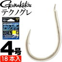がまかつ テクノグレ 68292 グレ針4号 18本入 gamakatsu 釣り具 半スレ ブイヘッド 平打ち 先端ストレート Ks346