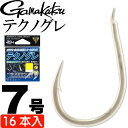 がまかつ テクノグレ 68292 グレ針7号 16本入 gamakatsu 釣り具 半スレ ブイヘッド 平打ち 先端ストレート Ks349