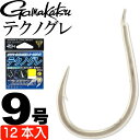がまかつ テクノグレ 68292 グレ針9号 12本入 gamakatsu 釣り具 半スレ ブイヘッド 平打ち 先端ストレート Ks351