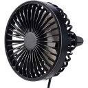 光る 車用扇風機(ブラック) ルーバー取り付け式 K-FAN11-B USB電源扇風機 卓上用扇風機 max383