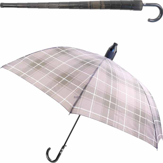 スルット傘 グレーチェック 迷惑かけない水濡れ防止傘 紳士用 畳んでから傘に付いた水が人や物に付かないためのカバー付 Yu036