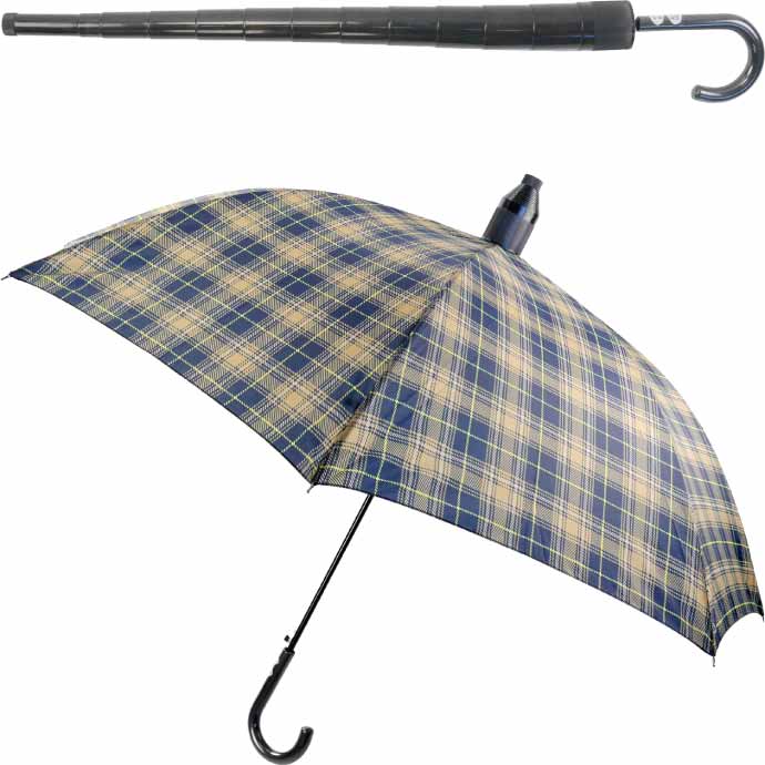 スルット傘 紺チェック 迷惑かけない水濡れ防止傘 紳士用 畳んでから傘に付いた水が人や物に付かないためのカバー付 Yu039