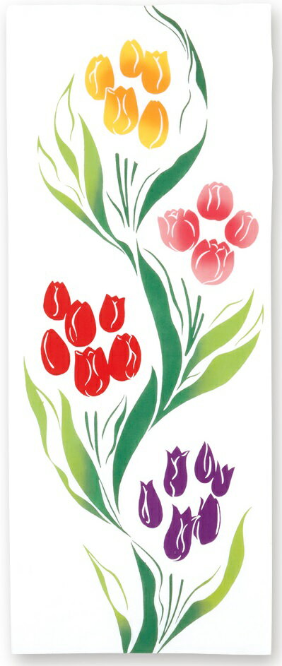 kenema -けねま-注染手ぬぐい春　花圃　Tulip line（チューリップライン）